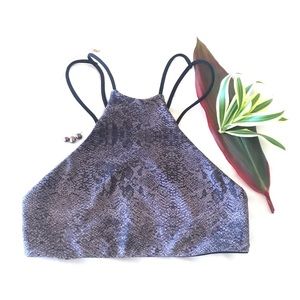 Black top reversible small snake print